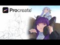 How I Draw Frieren &amp; Fern in Procreate - anime art speed painting / Speed drawing in Procreate