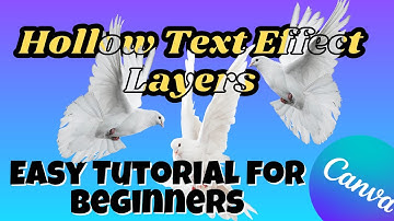 Canva Hollow Text Effect Layers. Place objects between words. Text Outline layer Effect