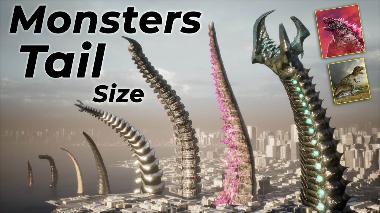 Monster Tails Size Comparison | From Smallest to Biggest (3D Animation)