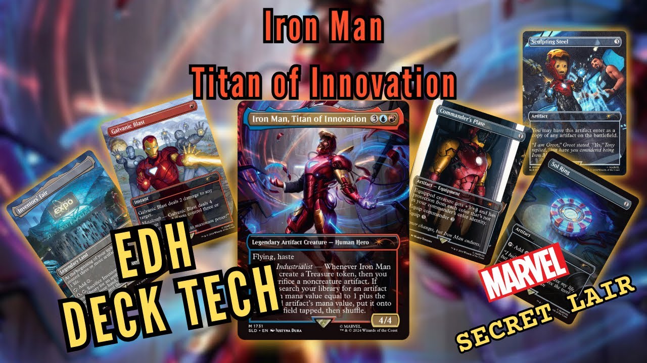 mtg iron man commander deck Man, Titan of Innovation Custom 1 Artist Iron Man, Tony Stark (0851)
