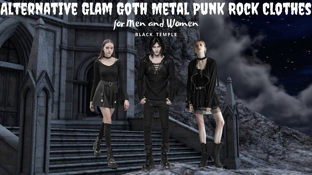 Punk Outfits Male : Glam Goth Metal Punk Rock Clothes for Men and Women - Black Temple