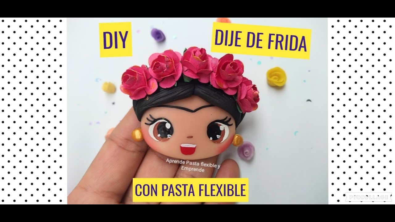 Aprende a modelar un carita de FRIDA PARA DIJES con pasta flexible