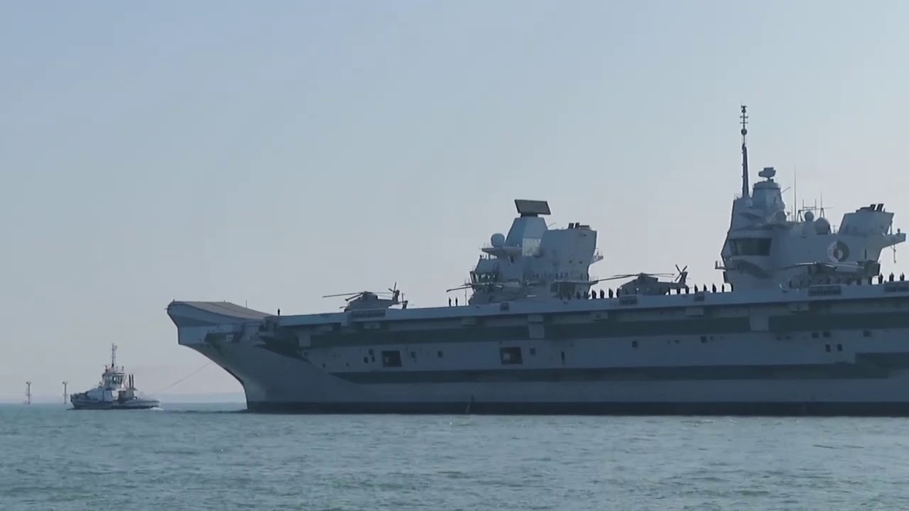 Royal Navy HMS Queen Elizabeth (R08) Queen Elizabeth Class Aircraft Carrier Portsmouth