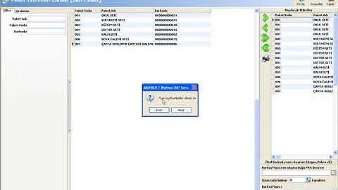 WOLVOX ERP Programı Paket Tanımları Listesi Seri Etiket