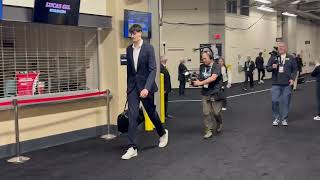 Michigan Arrives At Lucas Oil Stadium For The National Championship Game