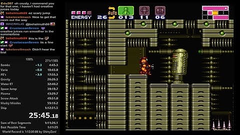 Super Metroid 100% 1:12:24, 41 In-Game time