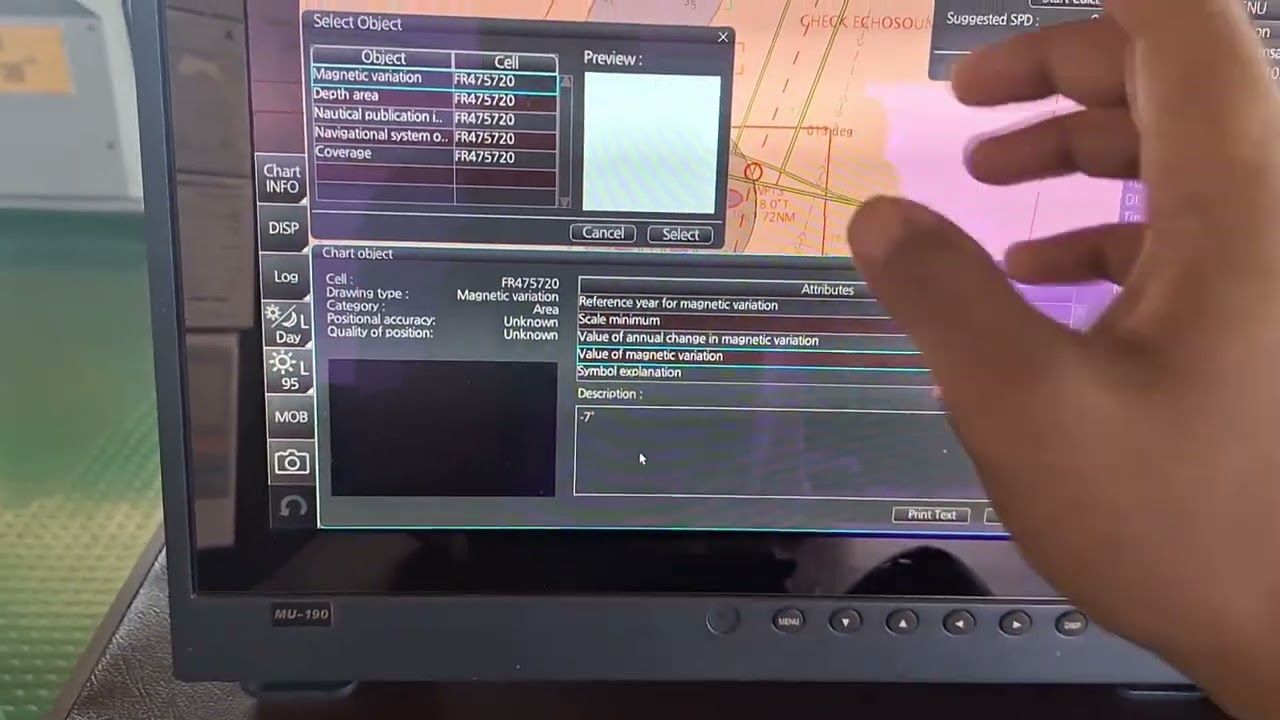 How to get Magnetic Variation in Furuno Ecdis