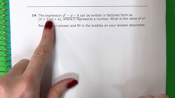 Algebra I STAAR 2022: Question 14: Factoring in the Form x^2+bx+c (d^2 - d - 6)