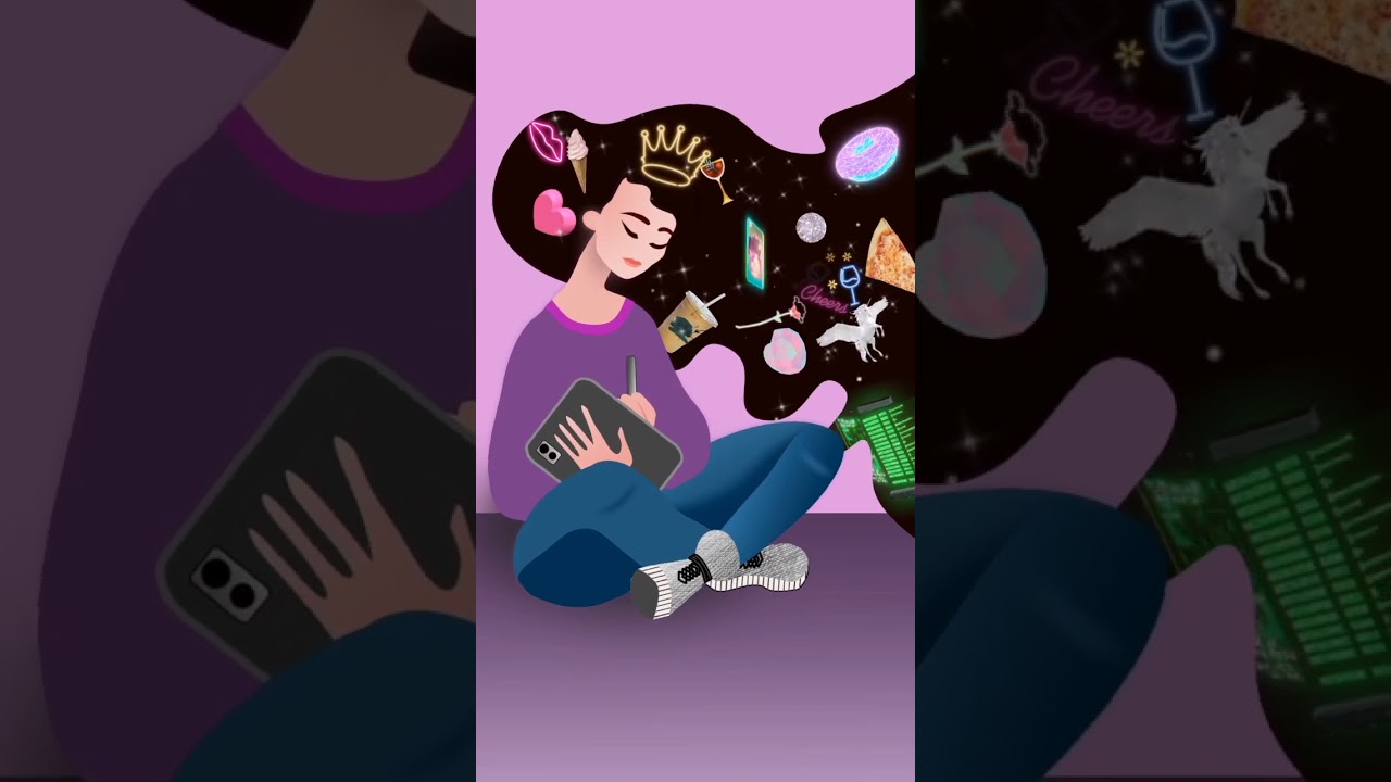 2d flat character animated in Alight Motion. 