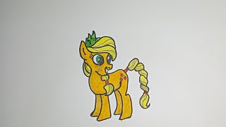 Learn Drawing Apple Jack and Coloring it Orange with Yellow Hair and Tails