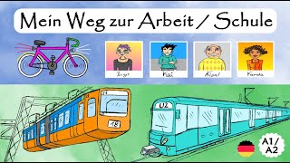 Deutsch lernen: Weg zur Arbeit / Schule / Fahrzeuge / öffentliche Verkehrsmittel / Transport  A1-A2 Resimi