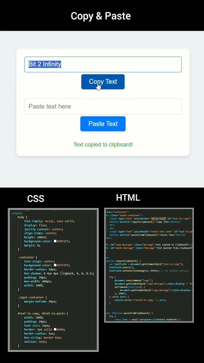 Copy & Paste Button in CSS Javascript #javascript #css #coding # ...