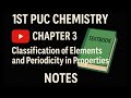 1st PUC Chemistry || Classification of Elements and Periodicity in Properties || Textbook Notes#puc