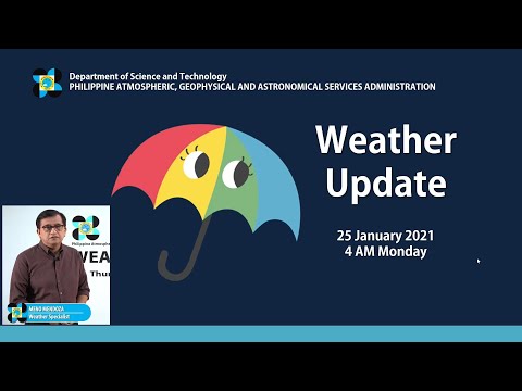 Public Weather Forecast at 4:00 AM January 25, 2021