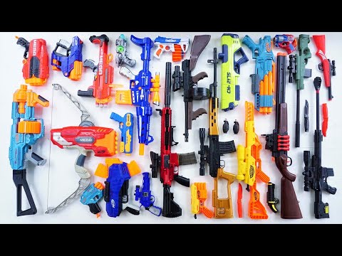 Mengumpulkan 7 Sniper Gun dan 7 Nerf Gun THUNDERBOW M16 Gun AK47 Gun Shotgun Double Barrel