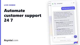 24/7 Customer Support Without Hiring | Asyntai AI Chatbot Demo