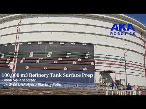 Refinery Storage Tank UHP Hydro Blasting by WallHiker W-06 Robot