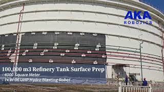Refinery Storage Tank UHP Hydro Blasting by WallHiker W-06 Robot