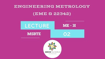 LECTURE 02 Fundamentals & Background of Metrology (EME) (22342) Engineering Metrology