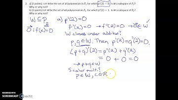 Is a subset of polynomials a subspace