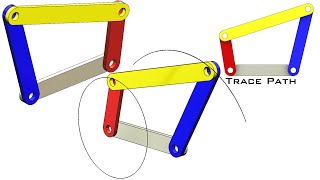 Mechanism 6 SolidWorks Tutorial  : 4bar linkage mechanism (with trace path)