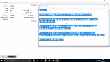 Bitsler Strategy Using DiceBot -- Earn 5-10$ Daily -- 1