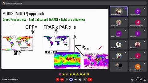 Estimating Gross Primary Productivity from Space and Computation of Biophysical Parameters using GEE