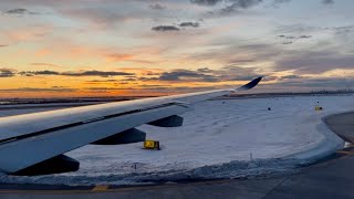 Beautiful Sunset Departure From Jfk Delta A330-900Neo Wing View