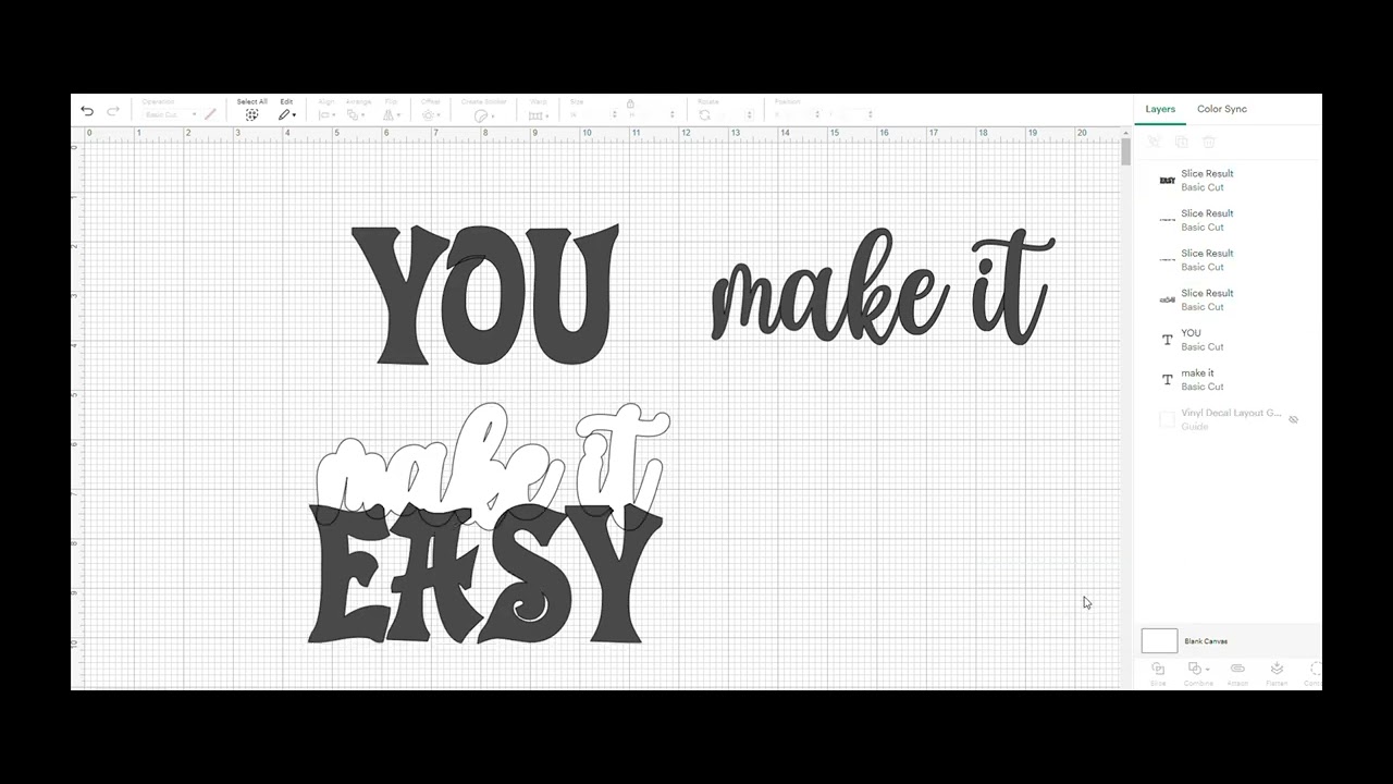 Overlapping Text for Digital Design in Cricut | Tutorial