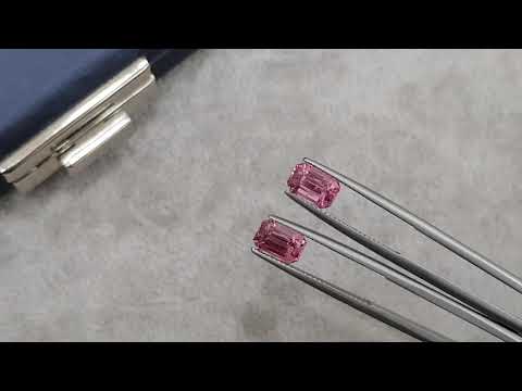 Pair of pink radiant cut spinels 4.03 carats, Pamir Video  № 1