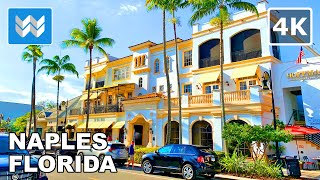 [4K] 5th Avenue in Downtown Naples, Florida USA  Walking Tour Vlog & Vacation Travel Guide