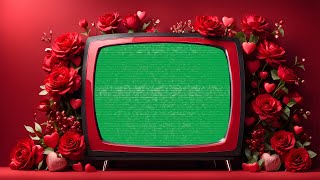 Green Screen Retro Tv | Valentine's Day | 4K | Global Kreators