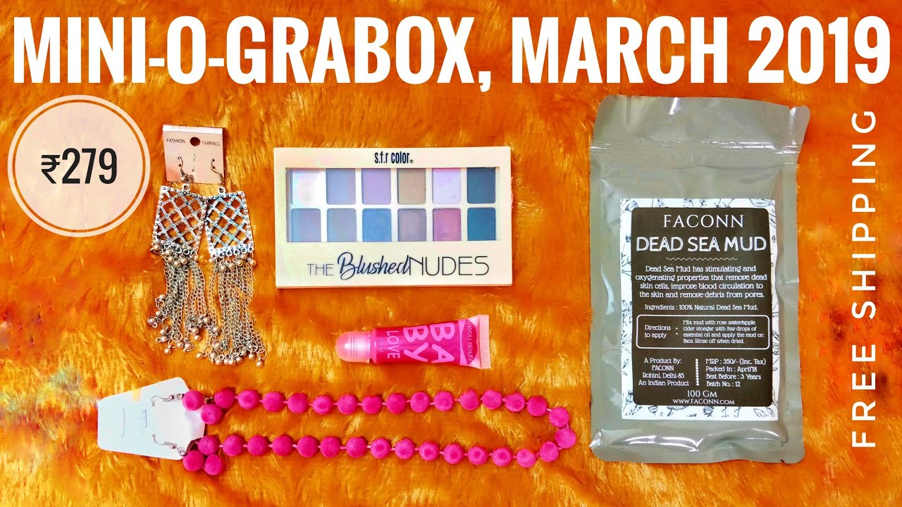 Mini-O-Grabox March 2019 |₹279 + free shipping |Eyeshadow palette |Unboxing and Review