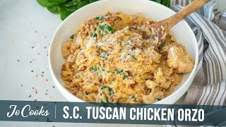 Effortless Gourmet: Slow Cooker Creamy Tuscan Chicken Orzo!