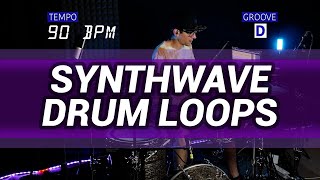 Synthwave drum loops 90 BPM // The Hybrid Drummer