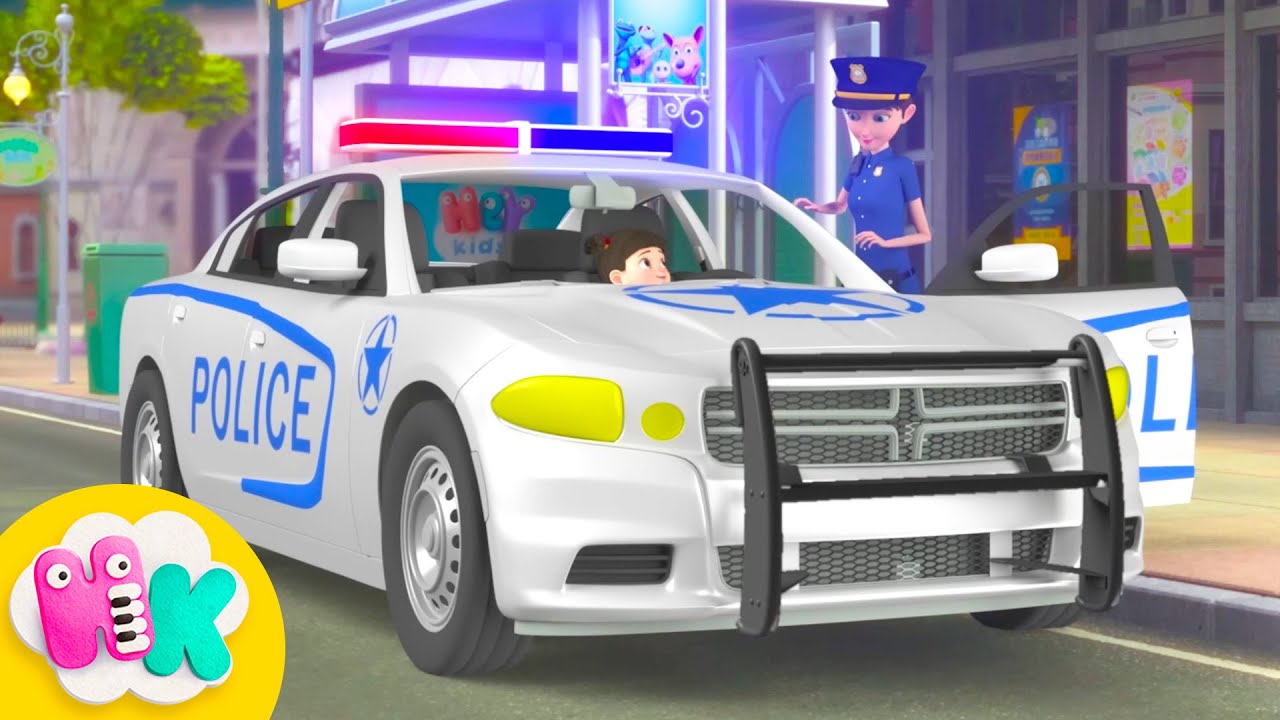 En Politibil 🚓 Kjøretøy Sanger for Barn & Babyer | Kompilasjon av Norske Sanger | HeyKids