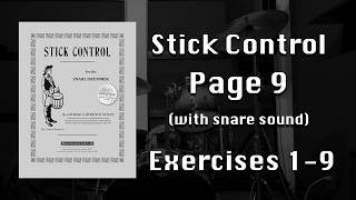 Practice along Stick Control Page 9: Exercises 1-9 (100bpm Snare Guide)