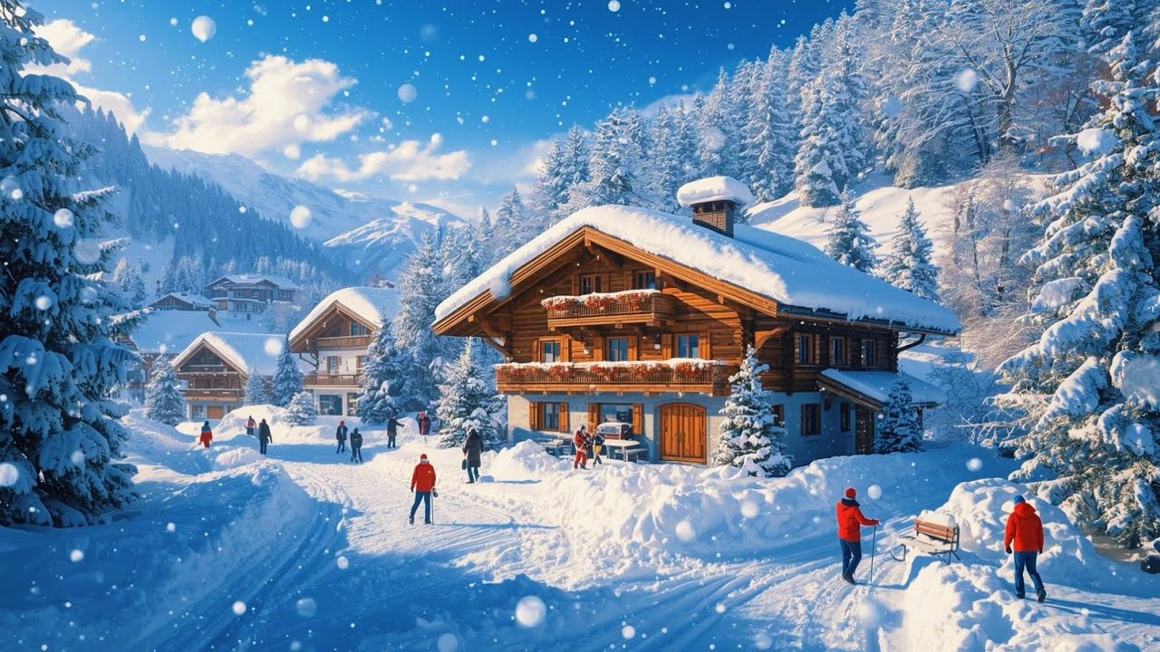 Швейцария, настоящая зимняя сказка 🇨🇭 Прогулка по швейцарской горной деревне ❄️