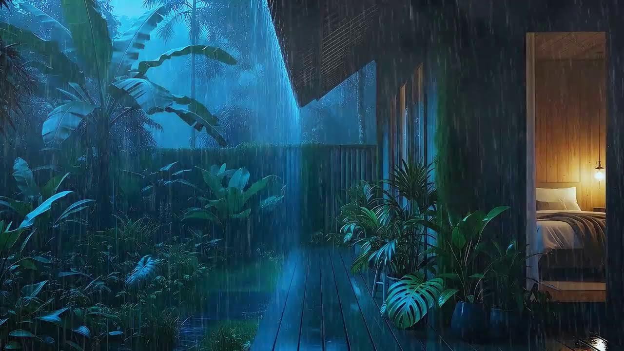 Gentle Forest Rain To Sleep Peacefully In Jungle Remote Hut 🌧️