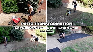 PATIO TRANSFORMATION | rotavating, compacting, levelling, prep work | Part One