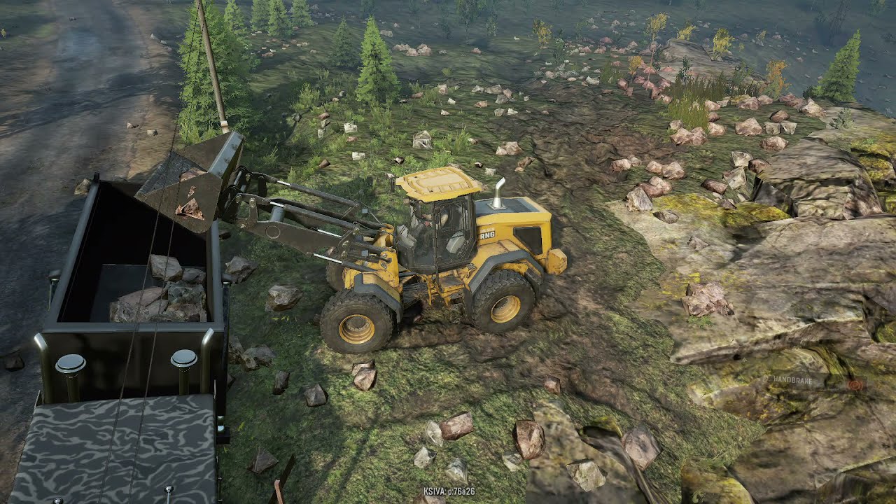 SnowRunner - RNG WL500 4x4 Wheel Loader - Loading Rock In Dump Truck