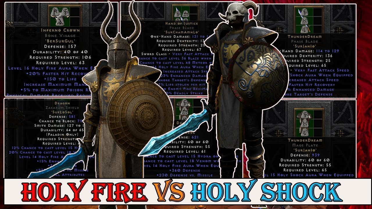 🔥 Holy Fire vs ⚡ Holy Shock Level 60 – Which Aura Is Stronger? | Diablo 2 Resurrected