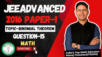 JEE Advanced 2016 Math Paper - 1 Solution I Q15 I Manoj Chauhan Sir #jee #jeeadvanced #mcsir
