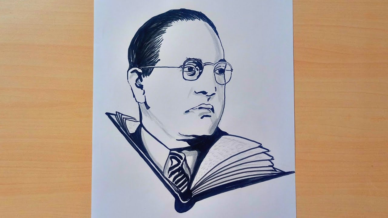 Dr. B.R. Ambedkar Drawing || How to draw DR. Babasaheb Ambedkar ...