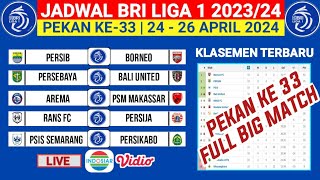 Jadwal Liga 1 Pekan ke 33 -Persib vs Borneo -Persebaya vs Bali United