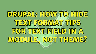 Drupal: How to hide text format tips for text field in a module, not theme? Profile