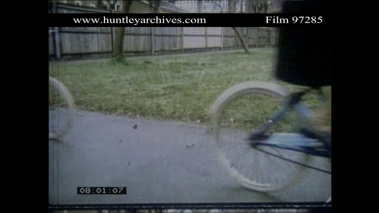Children on their bicycles, 1970's.  Archive film 97285