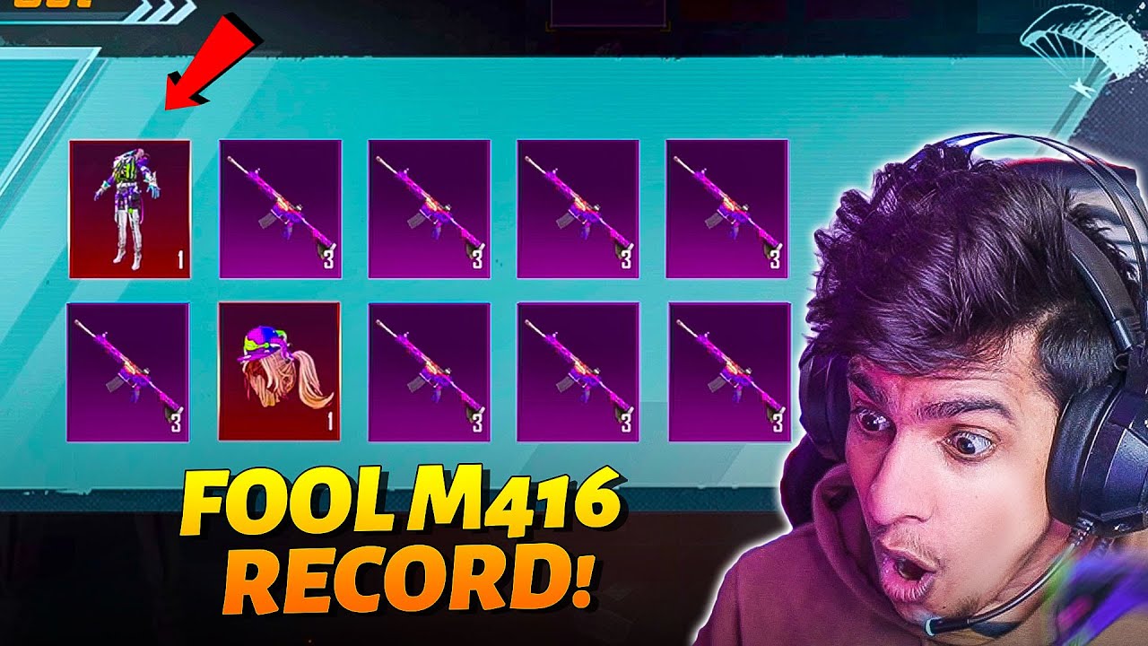 😱 OMG!! WORLD RECORD CRATE OPENING FOOL M416 AND NEW LV 8 AKM IN BGMI - BANDOOKBAAZ