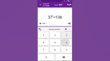 Math Tricks - Training mode - square numbers between 30 and 39 - level 013 (Number Keyboard)