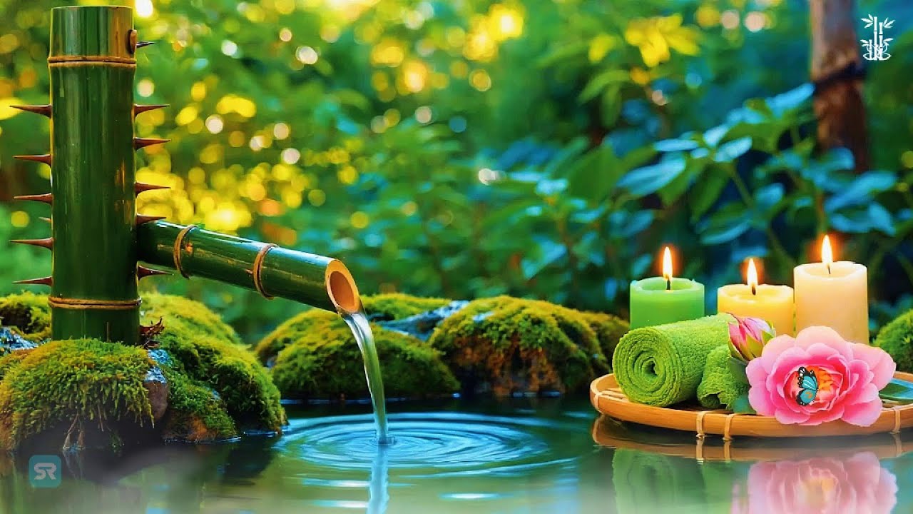 Healing of the Mind 🌿 Bamboo Water Sounds & Relaxing Music for Sleep, Anxiety Relief